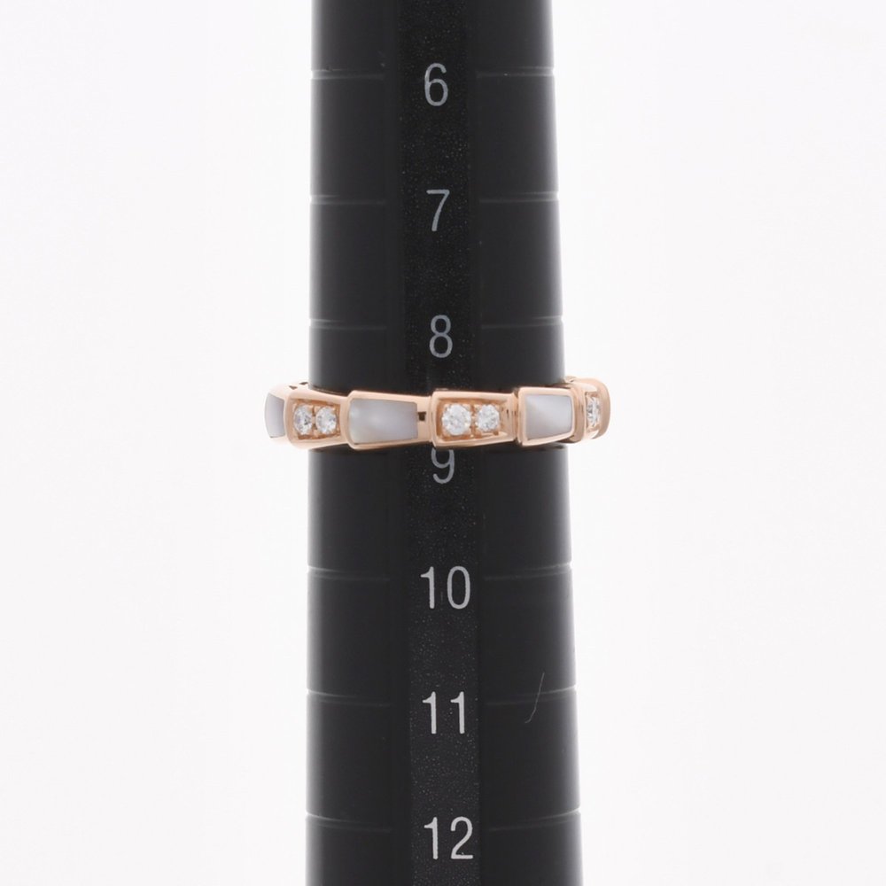 BVLGARI Serpenti Viper Diamond Shell #49 Size 9 Women's 18K Pink Gold PG Ring A - Picture 9 of 10